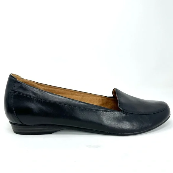 Naturalizer Women's Saban Black Leather Slip On Flats Loafers - Picture 5 of 15